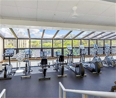 Excercise bikes in fitness center at Lawai Beach Resort
