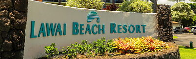 Lawai Beach Resort entrance signage