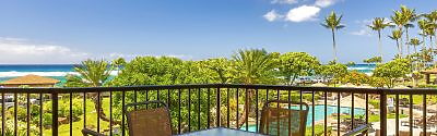Balcony in room at Lawai Beach Resort